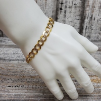 8.5" 14K Diamond Cut Curb Link Bracelet