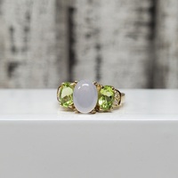 10K Purple Cabachon + Peridot + CZ Ring