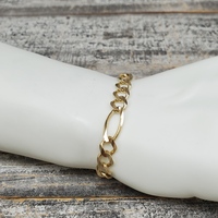 8.5" 10K Solid Figaro Link Bracelet