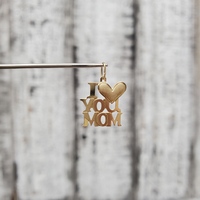 14K "I Love You Mom" Heart Pendant