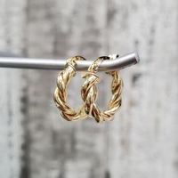 14K Twisty Hoop Earrings