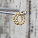 14K Bead Design Hoop Earrings