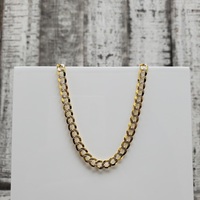 24" 14K Solid Diamond Cut Curb Link Necklace