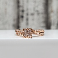 14K Diamond Twisted Shank Ring