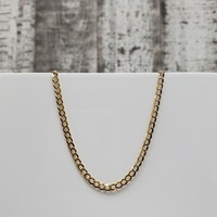 22" 14K Solid Diamond Cut Curb Link Necklace