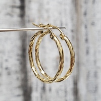 14K Twisted Hoop Earrings