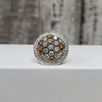 14K Multi Colored Diamonds Circular Shaped Ring