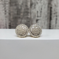 14K Diamond Large Cluster Stud Earrings