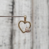 14K Fancy Design Double Heart Pendant