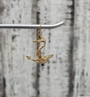 14K Anchor Cross Pendant