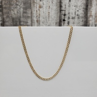 14K Solid Diamond Cut Curb Link Necklace