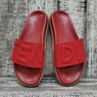 Fendi Red Rubber Slides Size 8
