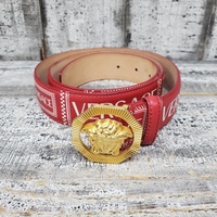 Versace Red 90's Style Belt Size 38