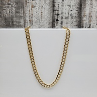 24" 14K Solid Diamond Cut Curb Link Necklace