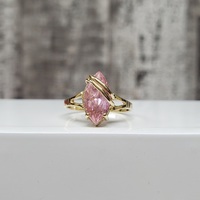 14K Pink CZ Marquise Stone Ring
