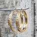14K Fancy Cut Hoop Earrings