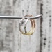 14K TriColor Fancy Cut Hoop Earrings