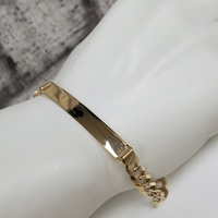 8.5" 14K Diamond Cut Solid Curb Link ID Bracelet