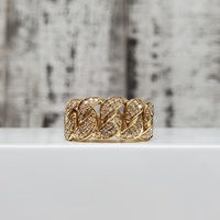 10K Diamond Cuban Link Style Band Ring