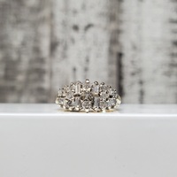 14K 1.00ctw Diamond Cluster Ring