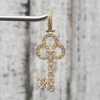 14K Diamond Key Pendant