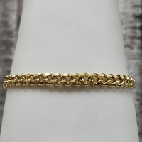 14K Semi Solid Cuban Link Bracelet