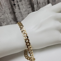 14K Diamond Cut Curb Link Bracelet