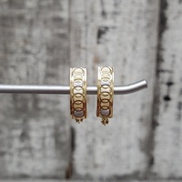 14K TriColor Fancy Design Earrings