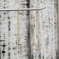 14K TriColor Elephant Dangle Bead Style Earrings
