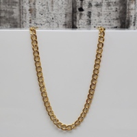 24" 10K Semi Solid Diamond cut Curb Link Necklace