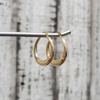 14K Fancy Design Hoop Earrings