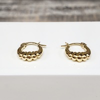 14K Fancy Small Hoop Earrings