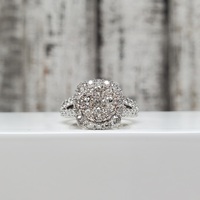 14K Diamond Cluster Ring