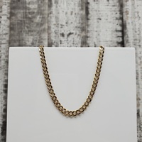 18.75" 10K Solid Diamond Cut Curb Link Necklace