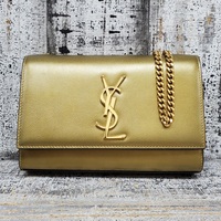 Saint Laurent Gold Kate Small In Metallic Leather Ret P $ 2250.00