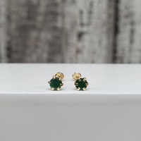 14K Emerald Baby Earrings