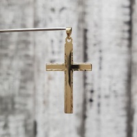 10K Fancy Design Hollow Cross Religious Pendant