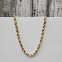 20.25" 10K Semi Solid Rope Chain Necklace