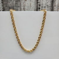 26" 10K Semi Solid Rope Chain Necklace