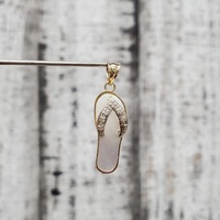 14K Diamond Sandal w/ Mother of Pearl Pendant