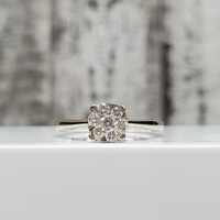 14K Diamond Cluster Ring