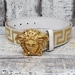 Versace Medusa Belt White And Gold Logo Size 38