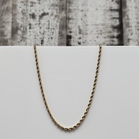 21" 10K Solid Rope Chain Necklace