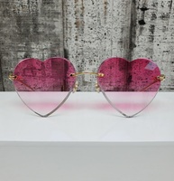 Cartier Pink Heart Shape Glasses CT00580 002