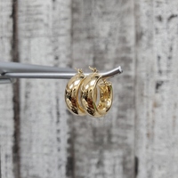14K Semi Solid Hoop Earrings