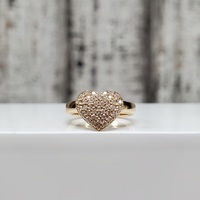 18K Diamond Heart Shaped Ring