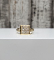 10K Square Design CZ Ring