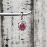 14K Diamond + Ruby Pendant