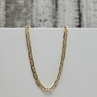 18.25" 10K Solid Diamond Cut Anchor Link Necklace