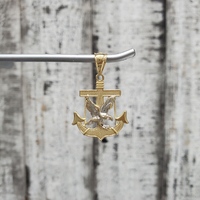 14K  Anchor Eagle Cross Religious Pendant